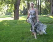 Natural dyed Eco printed  silk dress