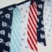 Nautical Sailboats, Anchors Banner in Navy Blue, Aqua, Red, White - Boy's Birthday Bunting, Mini Sessions, Photo Prop - fabric flags
