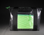 Mens Every Day Carry Bag  - Carbon Fiber Black and Lime Green - Vegan