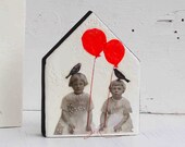 SISTERS Lucy & Betsy Original Encaustic Mixed Media Painting