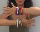 Rope bracelets in gingham set  of four