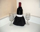 Black And White Polka Dot Wine Bottle Dress Cozy Fashion for your Vino