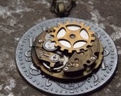 Steampunk Necklace Metal Watch Face Brass Watch Movement Clockworks