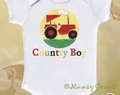 Country Boy Onesie Funny Baby Boy Onsie Tractor Onesie Boy Creeper
