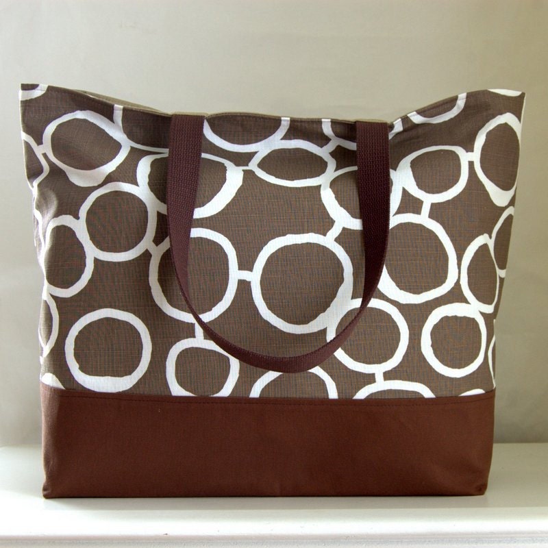 Brown Gs XL Extra Large BIG Tote Bag  / Beach Bag