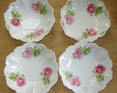 lovely circa 1915 rose design porcelain dessert bowls - charity for animals