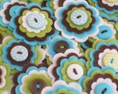 DYLAN- Handmade Felt Flower Embellishments, Flower Applique, Felt Embellishment, Felt Bloom, Set of 3