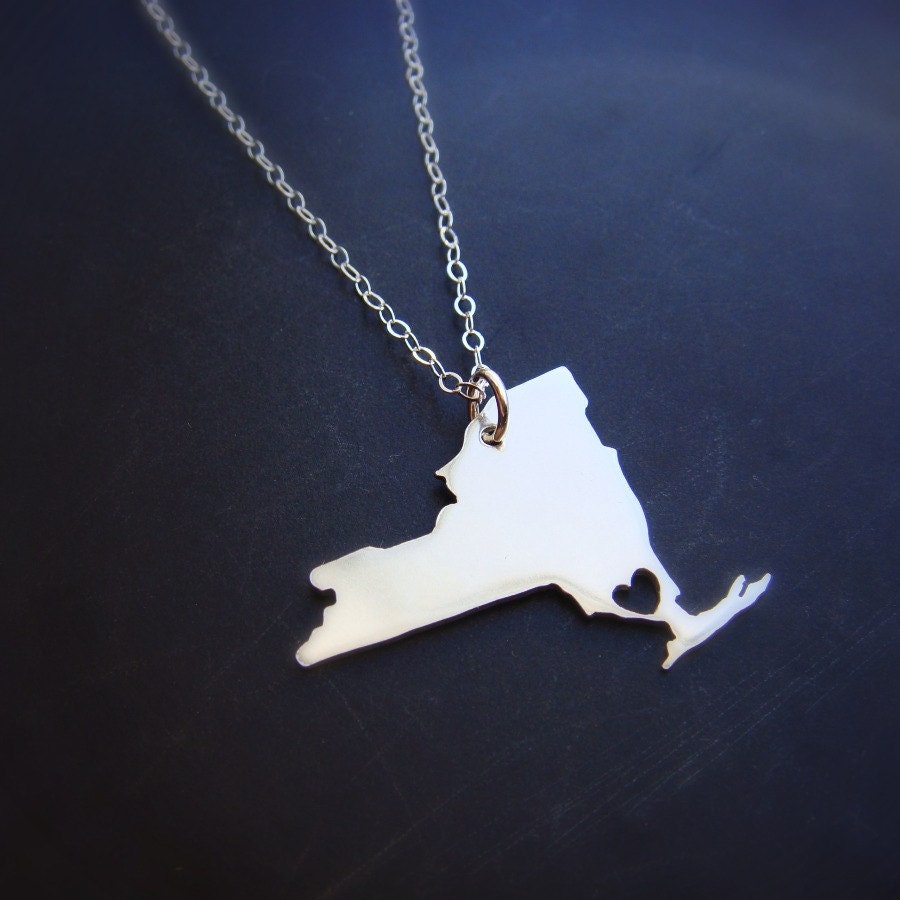 Personalized New York State Pendant - Made to Order