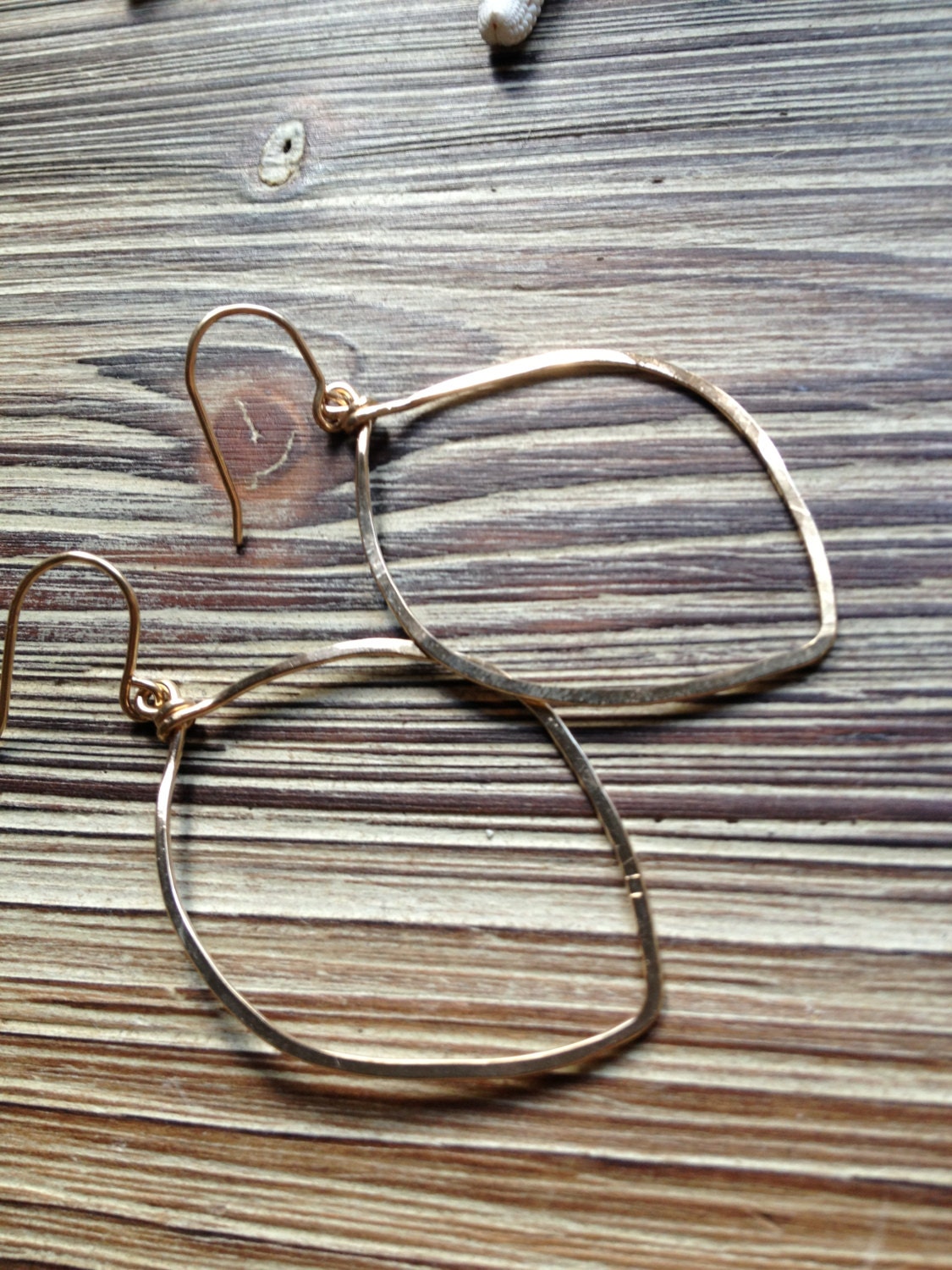 Small Gold Filled Tear Drop Earrings Hoops...Badkitty Hawaii...Free Shipping