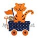 Machine Embroidery Design Applique Tiger Wagon INSTANT DOWNLOAD