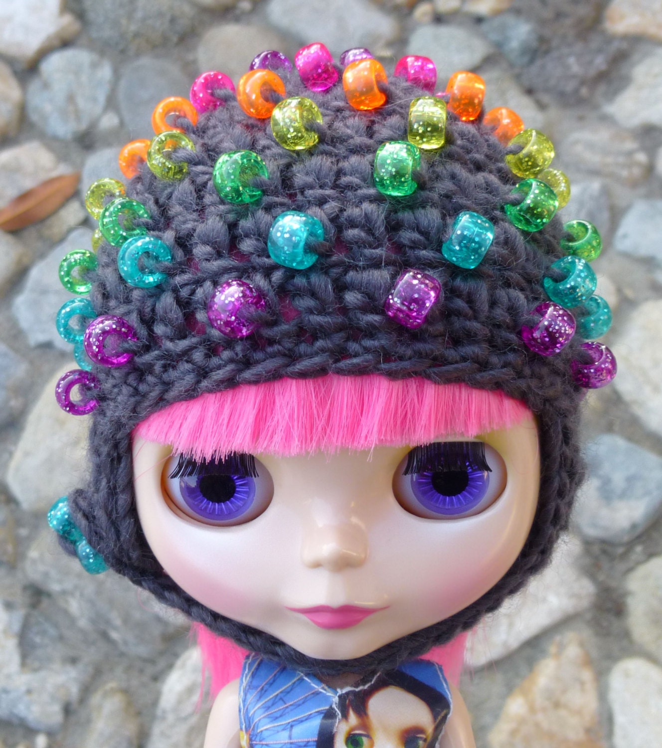 Bauble Helmet for Blythe: Cloudy Rainbow