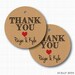 20 Personalized Wedding Thank You Tags (heart) on Kraft for Favors or Packaging