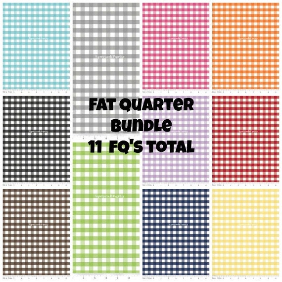 Fat Quarter Bundle Riley Blake Medium Gingham 11 Fat Quarters total