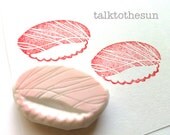 sushi rubber stamp. hand carved rubber stamp. japanese food stamp.  no1.