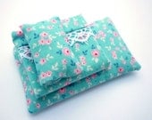 Miniature dolls sheets set blue pastel pink floral for matchbox