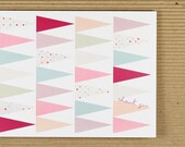 10 Modern Geometric Pastel Thank You Cards - Recycled Stock and Kraft Envelopes
