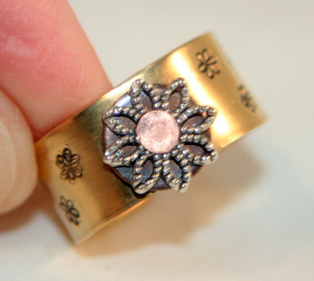 RING BRASS hand formed and stamped ring