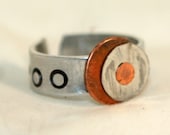 RING aluminum hand formed and stamped ring