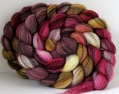 Mixed Blue Faced Leicester Handpainted - Hand Dyed Wool Top Roving 4 oz - TEA PARTY