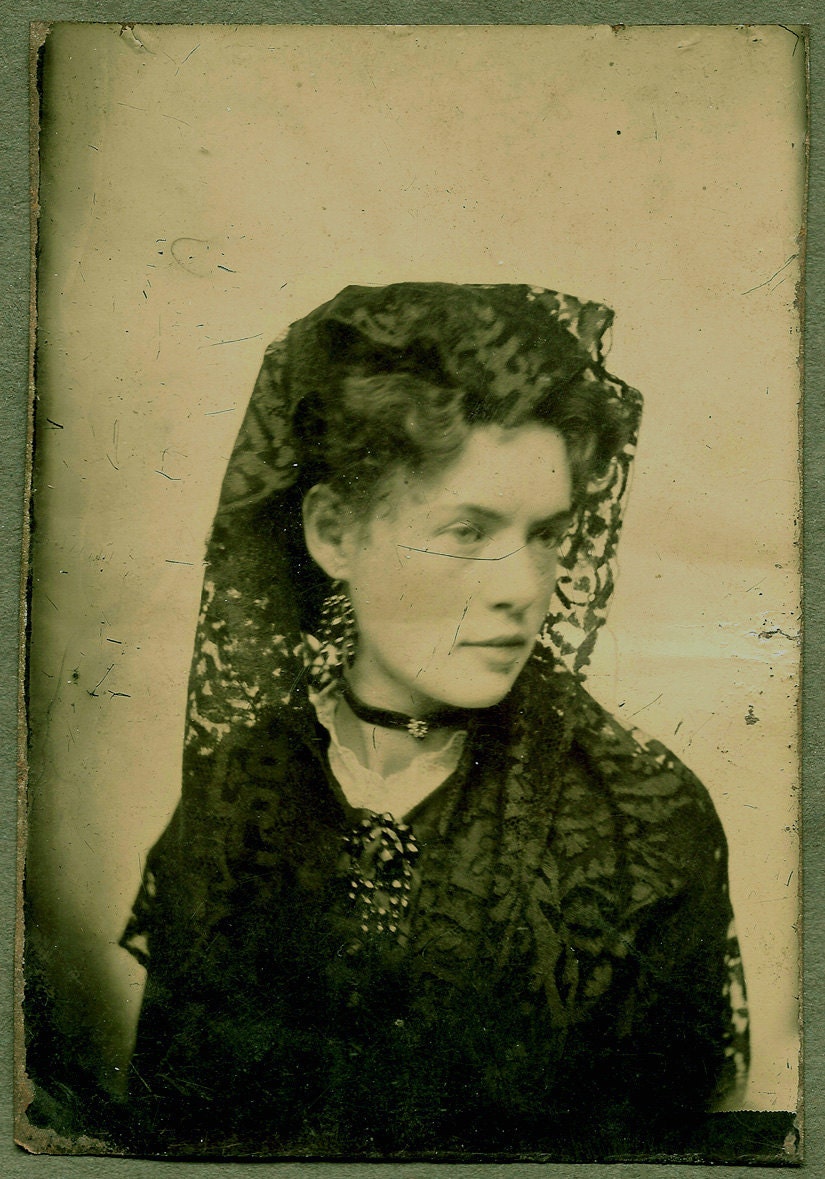 Beauty in Spanish Veil Tintype