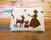 Small Wristlet - Snow White Japanese Fabric - Last One