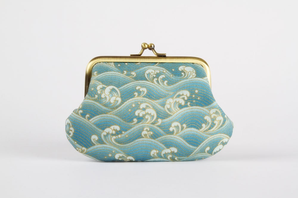 Daddy purse - Traditionnal waves - metal frame pouch