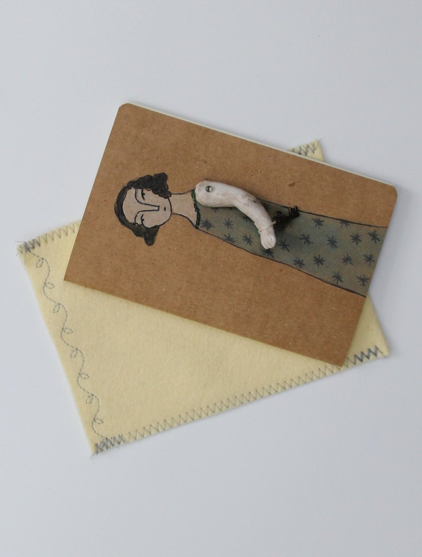 Moleskine Cahier Journal girl in grey-girl with key
