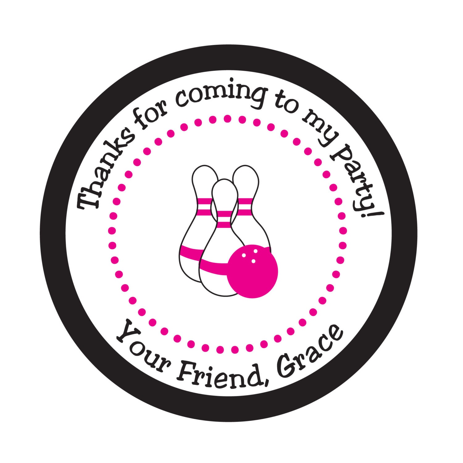 Personalized Stickers, Bowling, Treat bag, Birthday, Children, Etsykids, Party, Favor stickers, Seals, Labels, Sticker Set of 24 Il_570xn