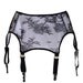 Black Chantilly Lace Garter Belt Vintage Style Sheer