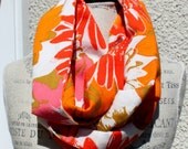 sunflower orange and pink linen infinity scarf