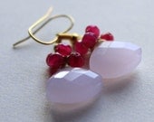 Pink chalcedony earrings - Amour