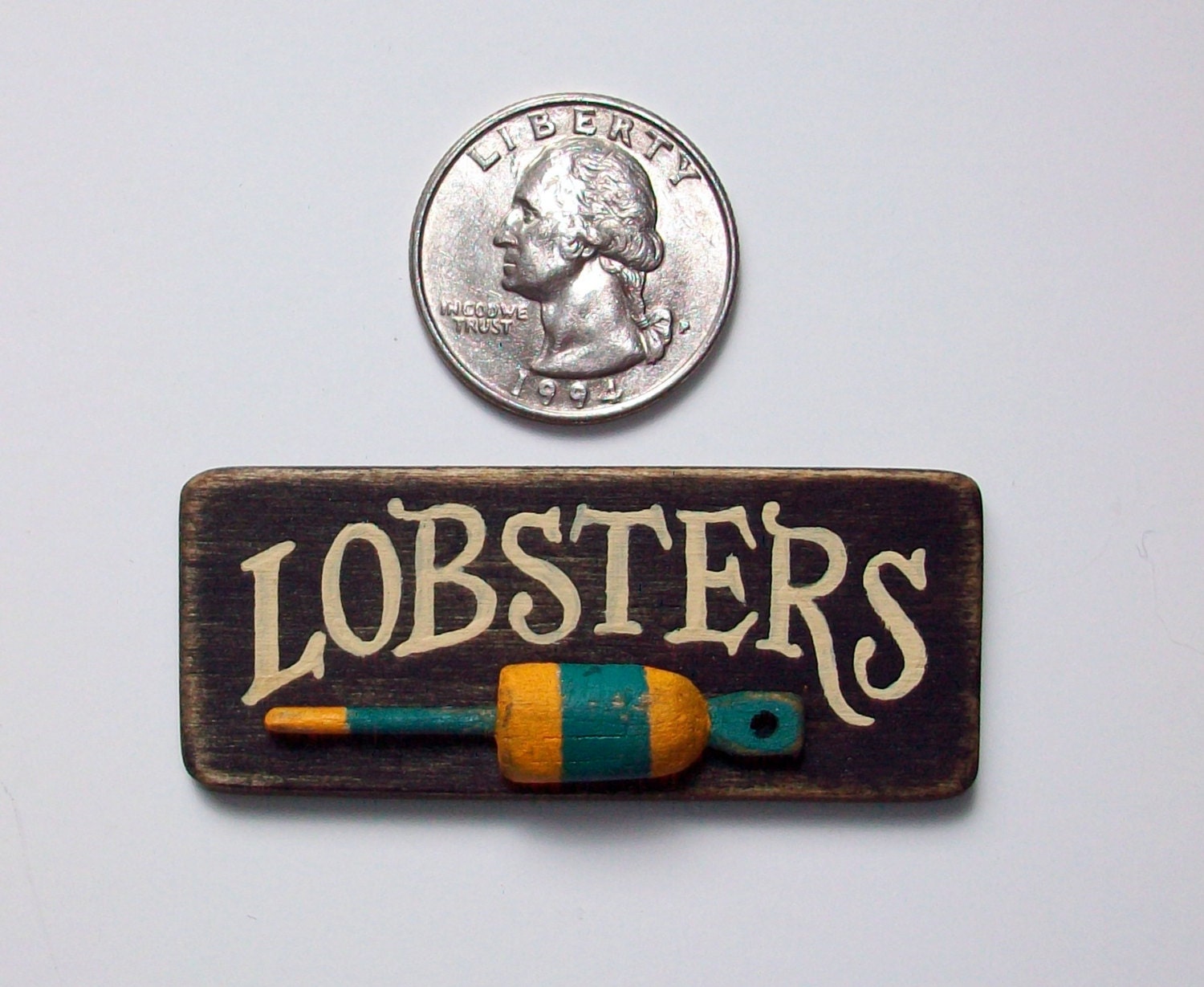 Miniature LOBSTERS Sign (one inch dollhouse scale)