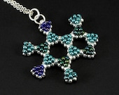 Handcrafted Beaded Caffeine Green Tea Molecule Pendant