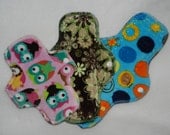 Set of 3 Cloth Pads Trial Pack by MotherMoonPads (8 Inch Pantyliner, 10 Inch Normal Flow, 12 Inch Heavy Flow)