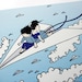 Paper Plane 8x10 Print - kids riding a paper airplane
