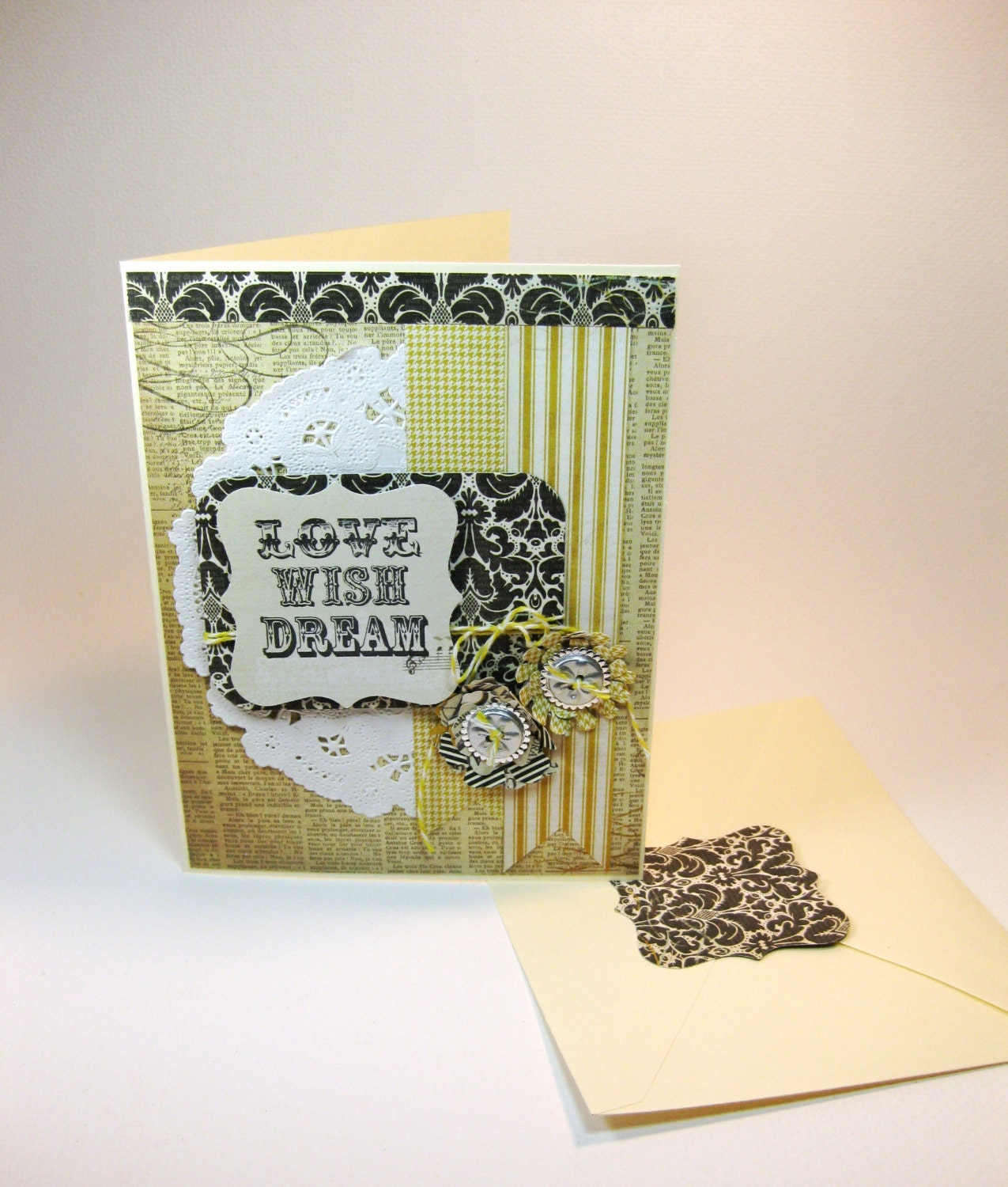 Love Wish Dream Greeting Card and Envelope Seal by QueenBeeInspirations