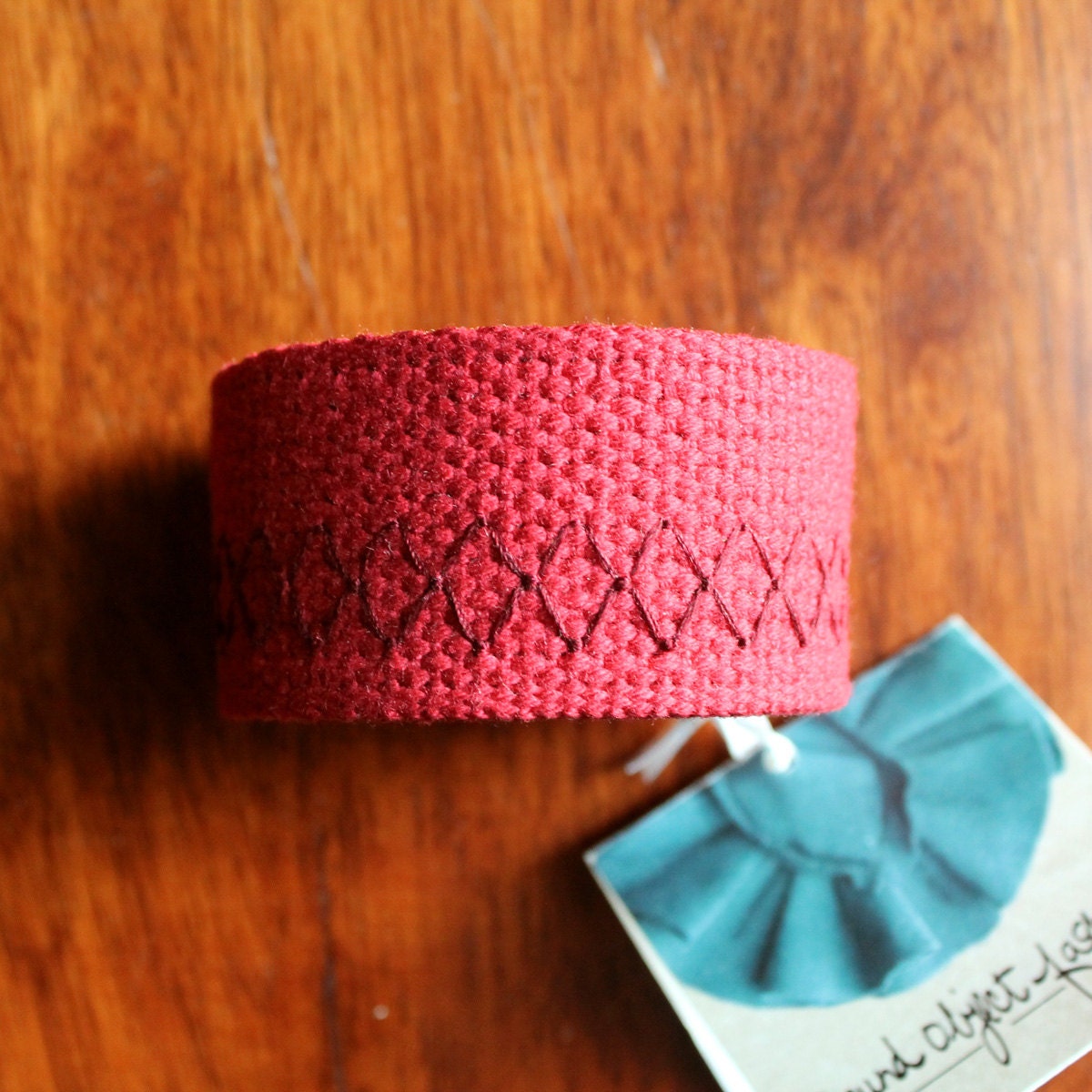Repurposed Belt Cuff Bracelet - Red