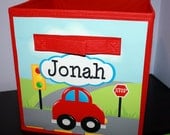 Vehicle Cars Fabric Bin Boy's Bedroom Baby Nursery Organizer for Toys or Clothing