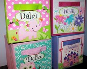 Choose Any 4 Fabric Bins Girl's Bedroom Baby Nursery Organizer for Toys or Clothing
