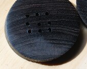 6 Large Wooden Buttons, Wenge Wood, 1 7/8 inches (48 mm), 9 Holes