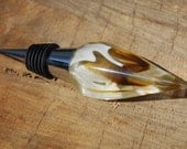Handturned Smoky Polyresin Wine Bottle Stopper