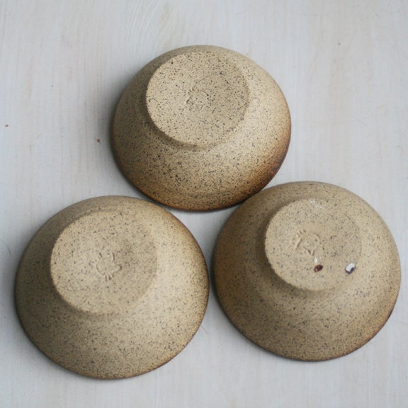 Prep Bowls - Set of Three Small Rustic Bowls - Brown and Black Raw Stone Ceramic Bowls - Handmade Stoneware Dipping Bowls - Specked Pottery