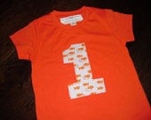Ready to Ship..Infant/Toddler Boys First 1st birthday orange blue goldfish fish sea birthday party 1 shirt Size 12-18m