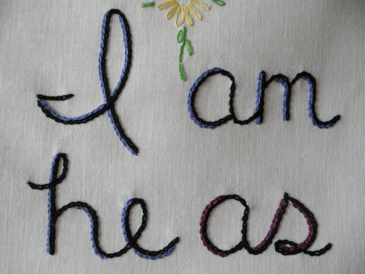 I Am the Walrus, embroidered art, wall decor, Beatles, rock n roll art, hand embroidery, upcycled linen, eco friendly artwork
