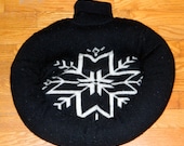 CAT Bed DOG Bed Pet BED Handmade Upcycled Sweater Nest  CrabbyCats, Crabby Cats 005- Black and White Snowflake