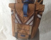 Small Roll-Top Back Pack in Copper Cordura