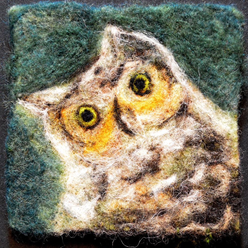 014 "Wise Owl" Thyme Tile Needle Felting Pattern Kit