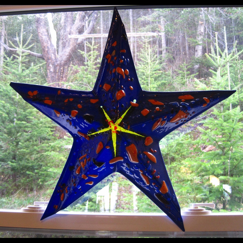 Beautiful Blue Glass Star