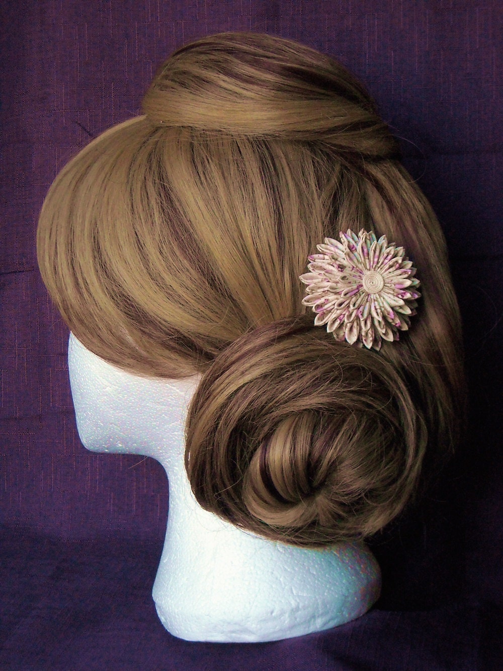 Tsumami Kusudama Kanzashi - Country Chic
