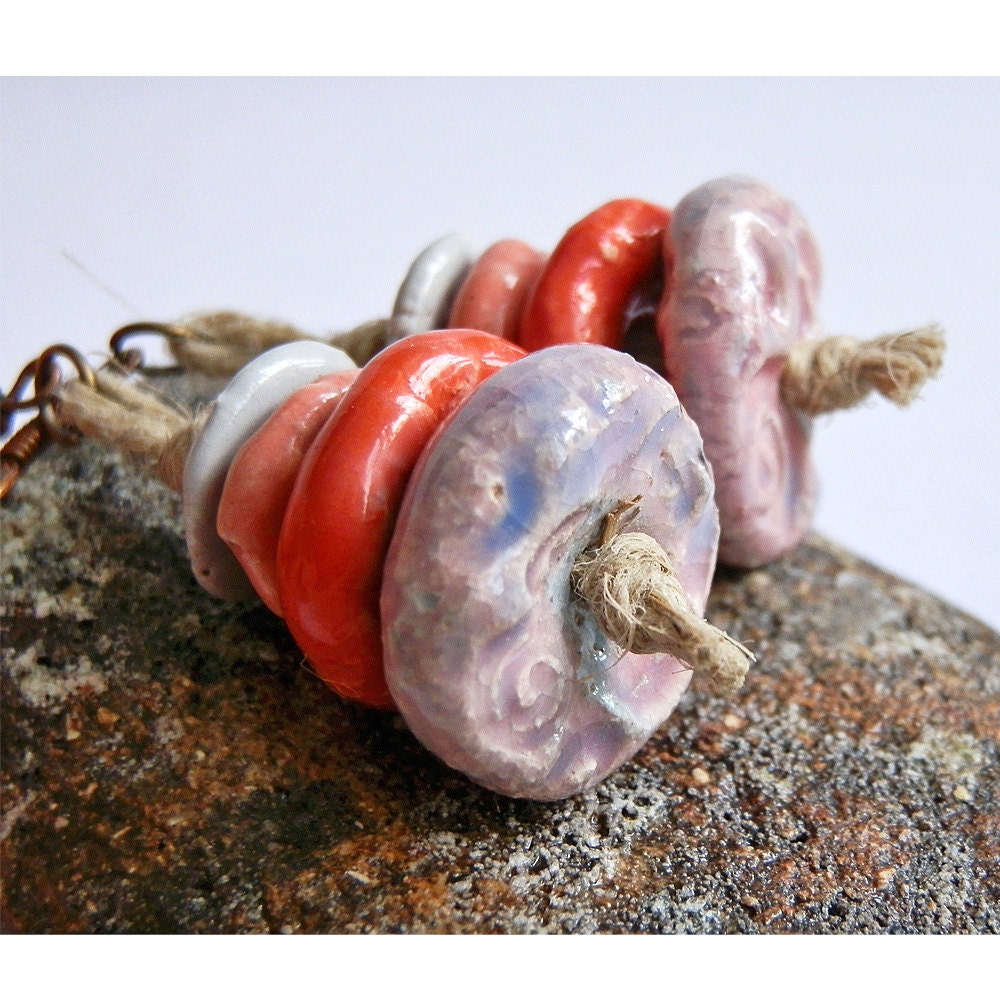 Beautiful earrings with ceramic beads... May 54